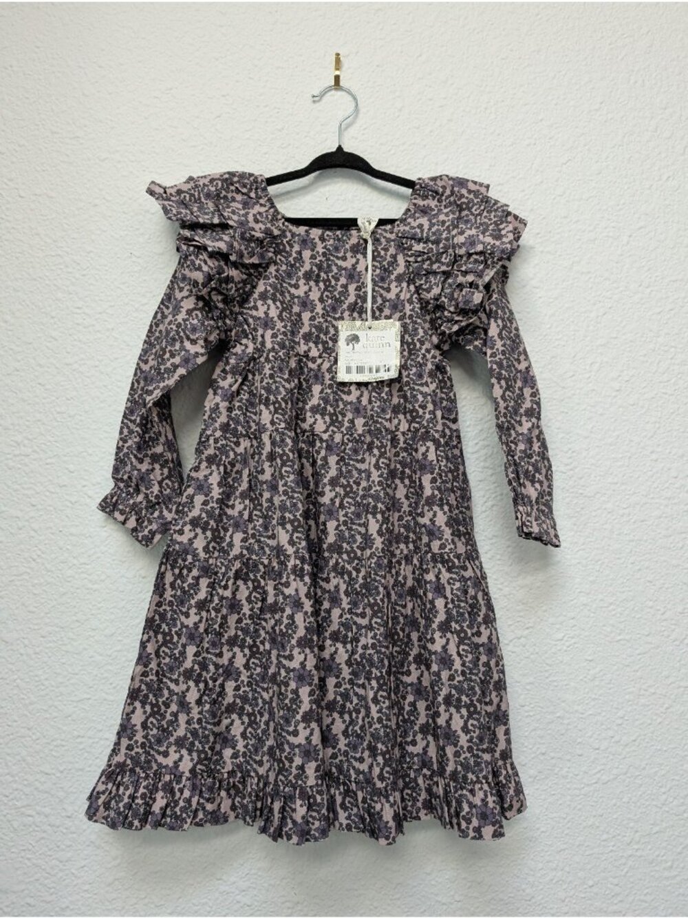 Kate Quinn Organic Cotton Spooky Ditsy Ruffle Dress 4T Halloween Floral